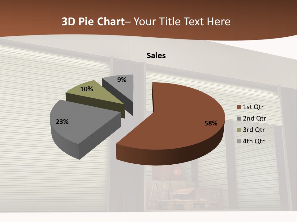 A Warehouse With Roller Shutters And A Brown Background PowerPoint Template