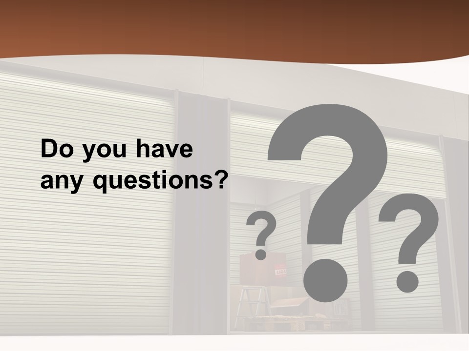 A Warehouse With Roller Shutters And A Brown Background PowerPoint Template