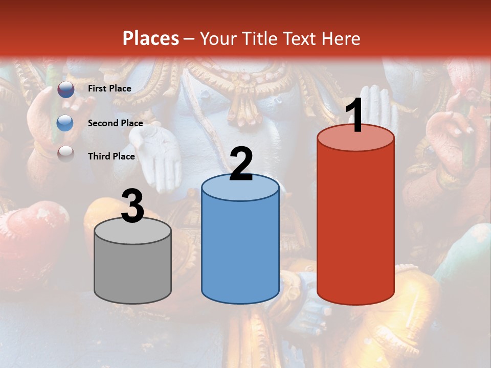 A Statue Of A Hindu God On A Red Background PowerPoint Template