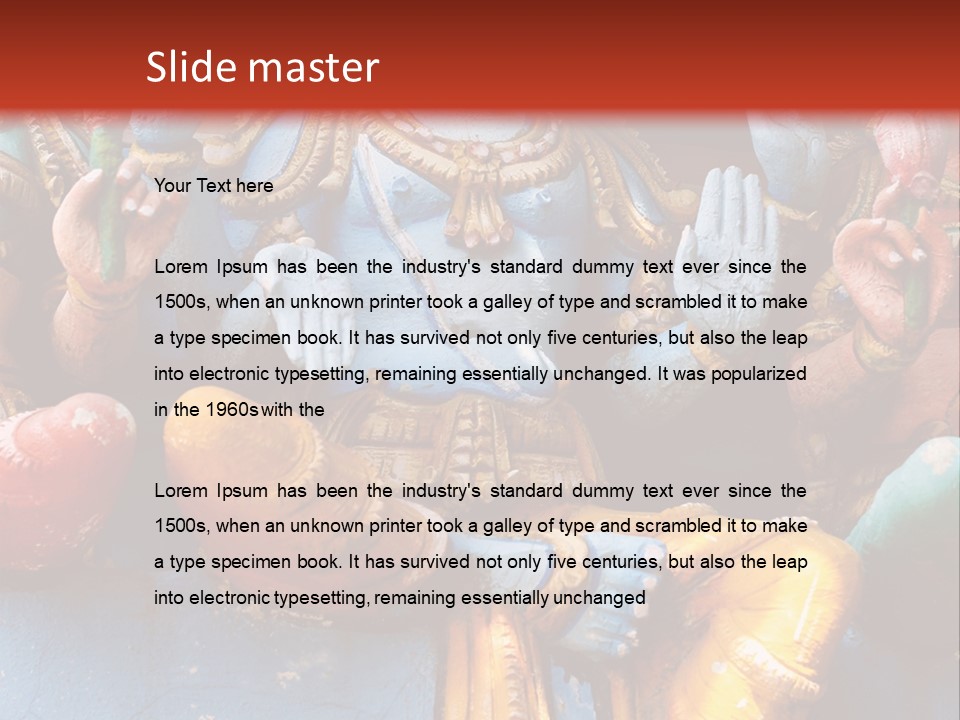 A Statue Of A Hindu God On A Red Background PowerPoint Template
