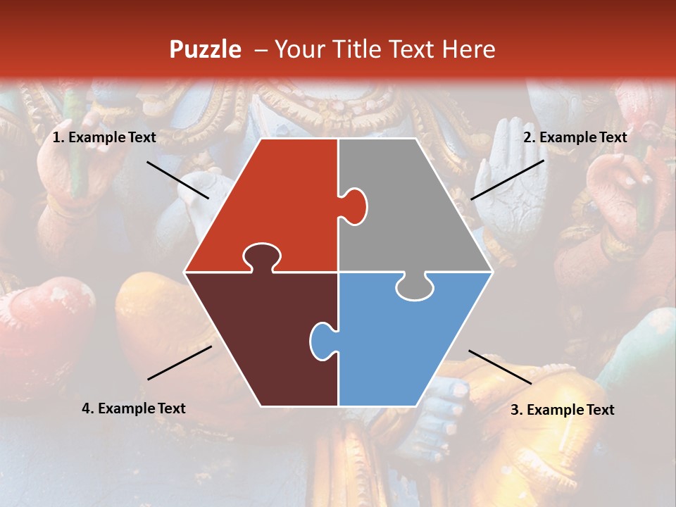 A Statue Of A Hindu God On A Red Background PowerPoint Template