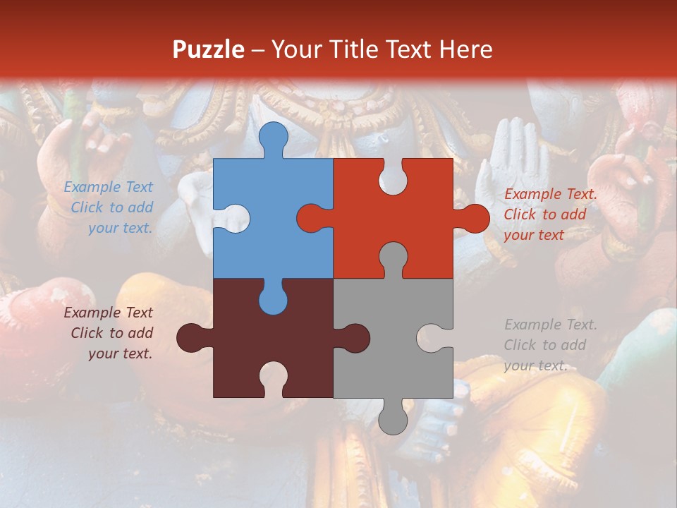 A Statue Of A Hindu God On A Red Background PowerPoint Template