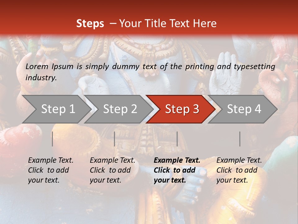 A Statue Of A Hindu God On A Red Background PowerPoint Template