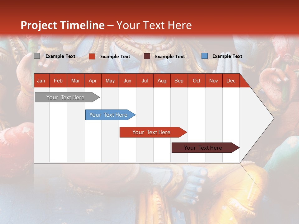 A Statue Of A Hindu God On A Red Background PowerPoint Template