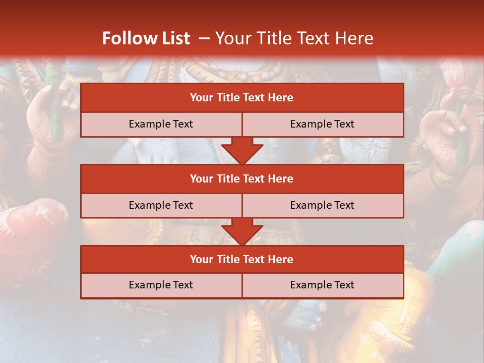 A Statue Of A Hindu God On A Red Background PowerPoint Template