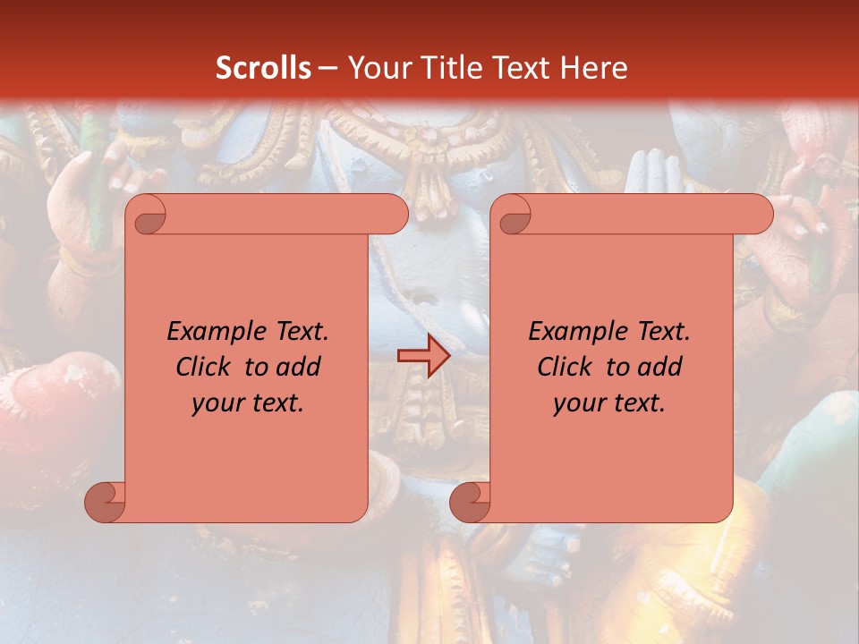 A Statue Of A Hindu God On A Red Background PowerPoint Template