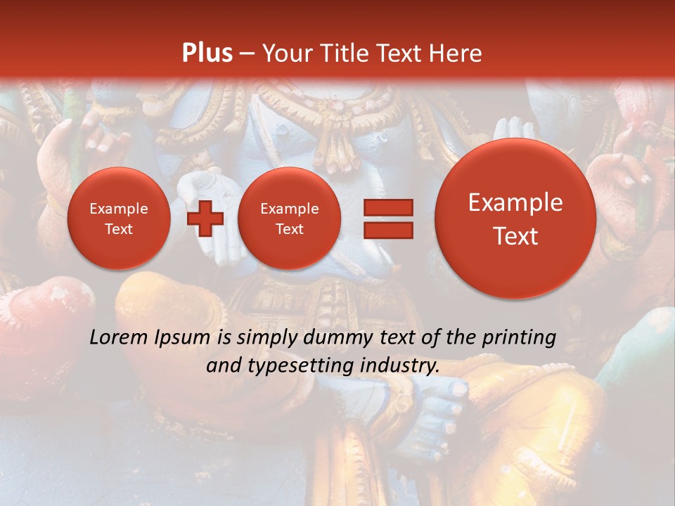 A Statue Of A Hindu God On A Red Background PowerPoint Template