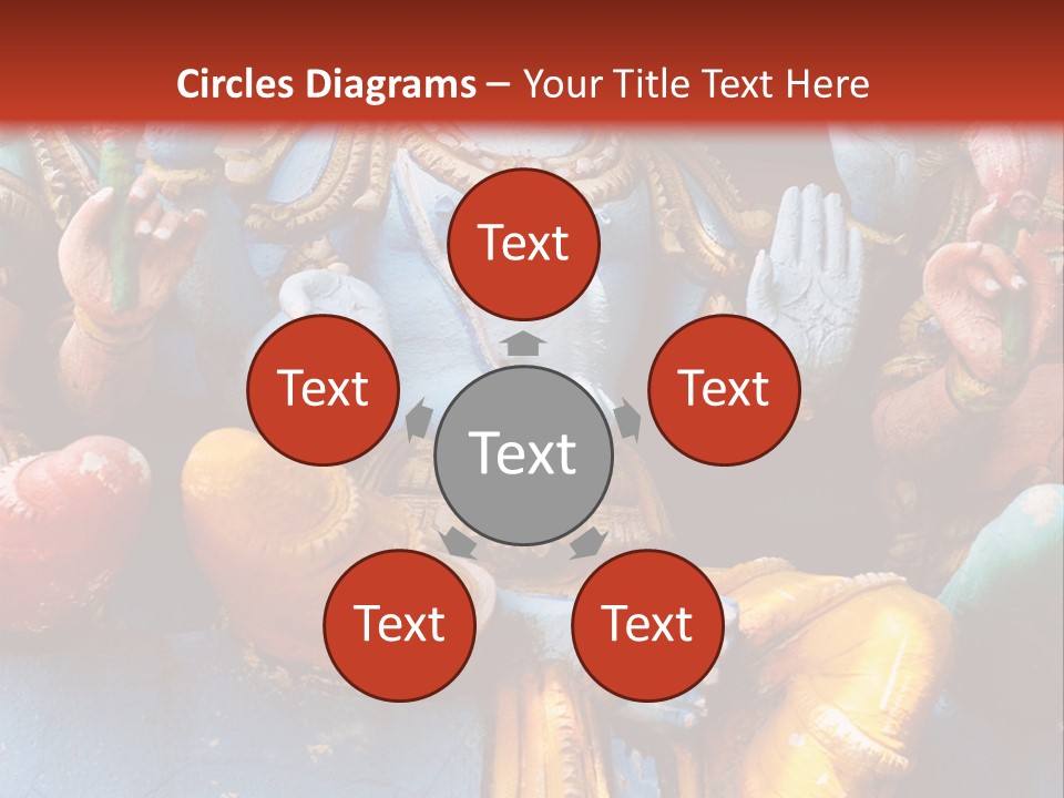A Statue Of A Hindu God On A Red Background PowerPoint Template