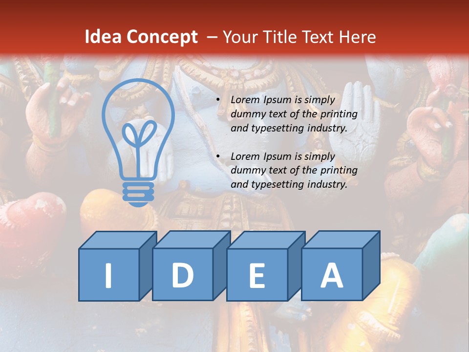 A Statue Of A Hindu God On A Red Background PowerPoint Template