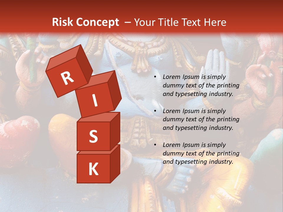 A Statue Of A Hindu God On A Red Background PowerPoint Template