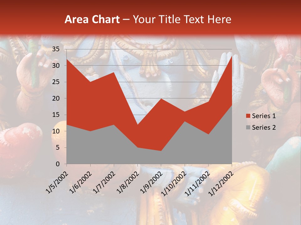A Statue Of A Hindu God On A Red Background PowerPoint Template