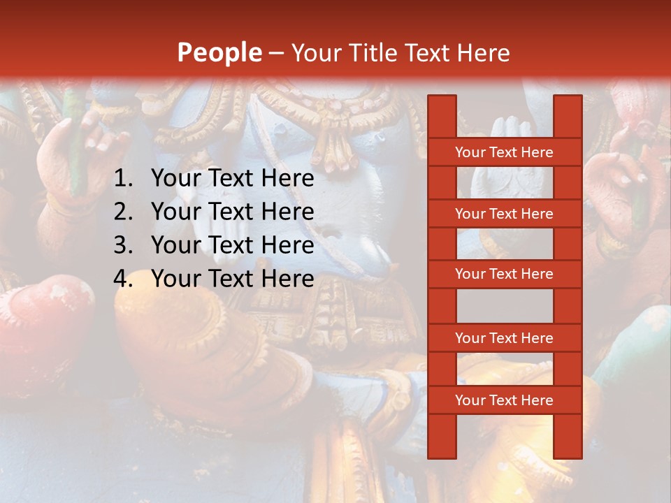 A Statue Of A Hindu God On A Red Background PowerPoint Template