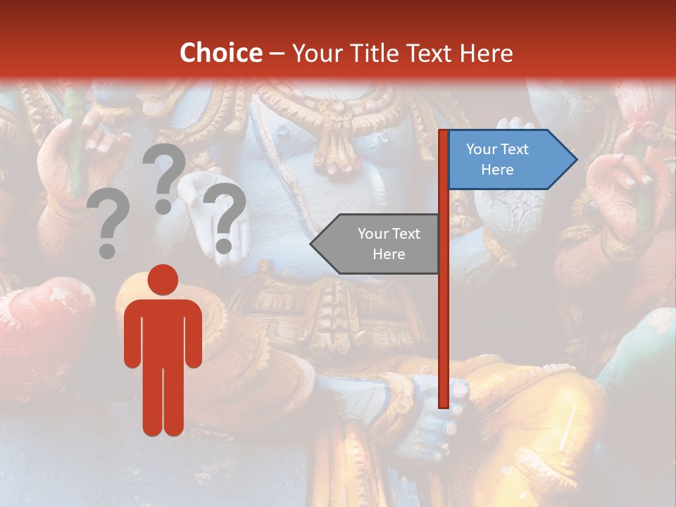 A Statue Of A Hindu God On A Red Background PowerPoint Template