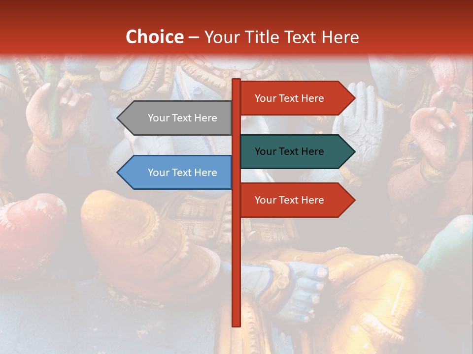 A Statue Of A Hindu God On A Red Background PowerPoint Template