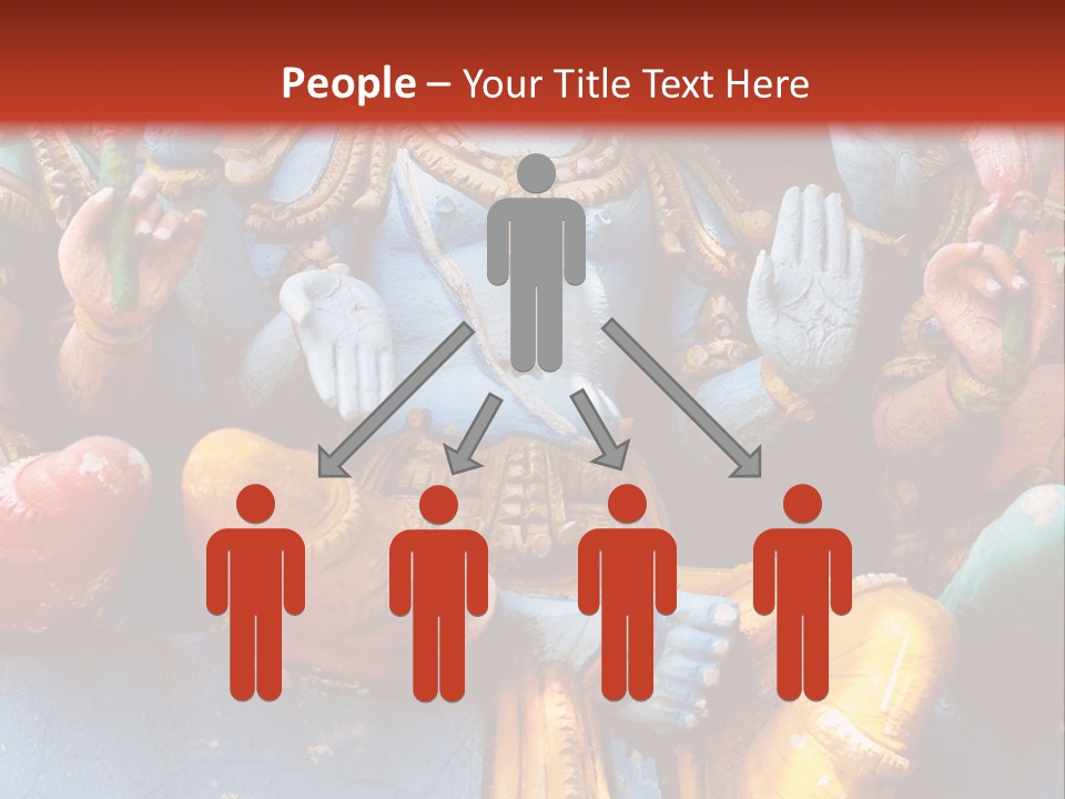 A Statue Of A Hindu God On A Red Background PowerPoint Template
