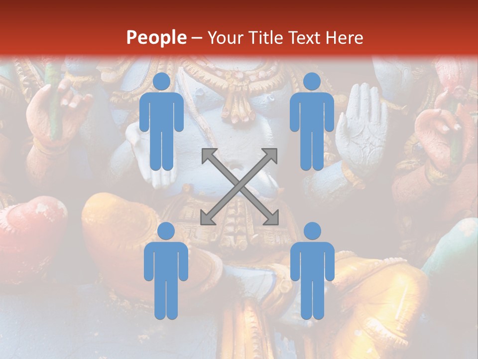 A Statue Of A Hindu God On A Red Background PowerPoint Template