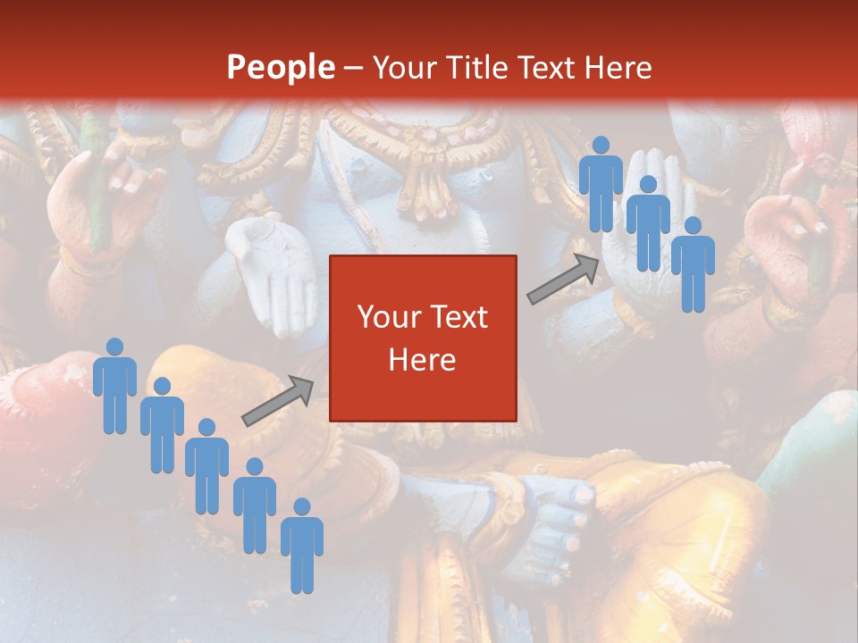A Statue Of A Hindu God On A Red Background PowerPoint Template