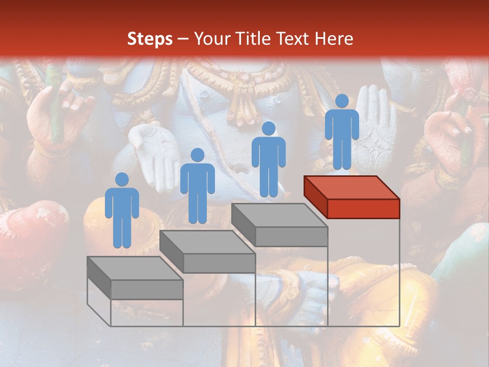 A Statue Of A Hindu God On A Red Background PowerPoint Template