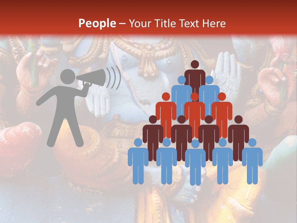 A Statue Of A Hindu God On A Red Background PowerPoint Template