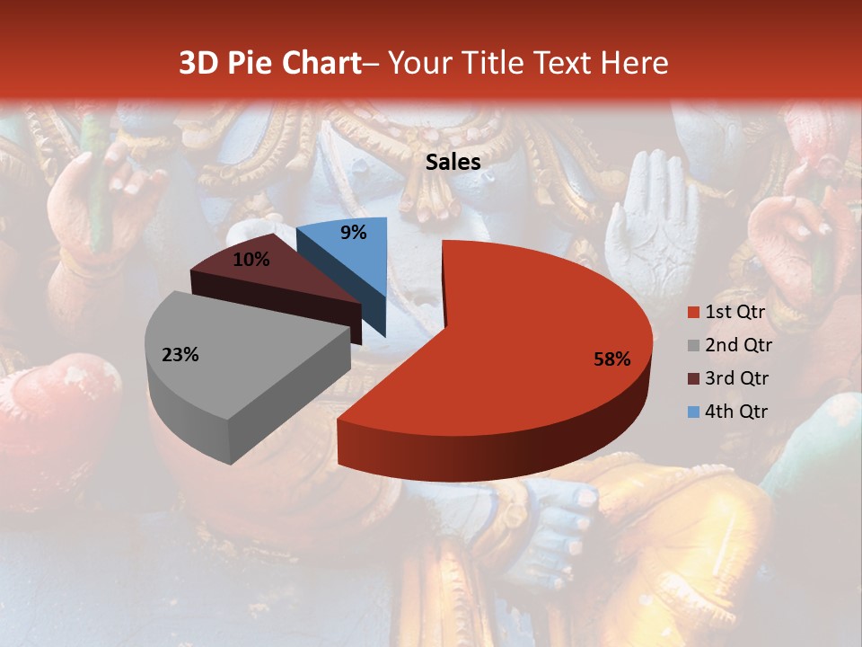 A Statue Of A Hindu God On A Red Background PowerPoint Template