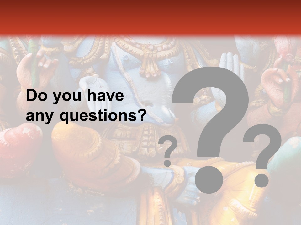 A Statue Of A Hindu God On A Red Background PowerPoint Template