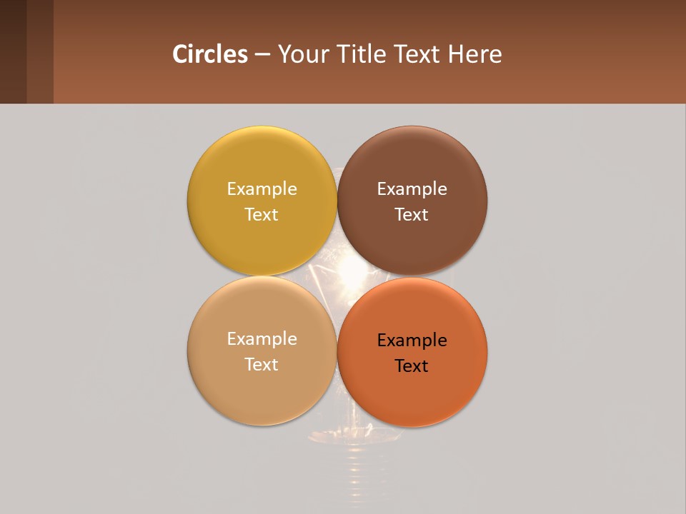 A Light Bulb On Top Of A Wooden Table PowerPoint Template