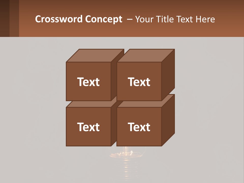 A Light Bulb On Top Of A Wooden Table PowerPoint Template