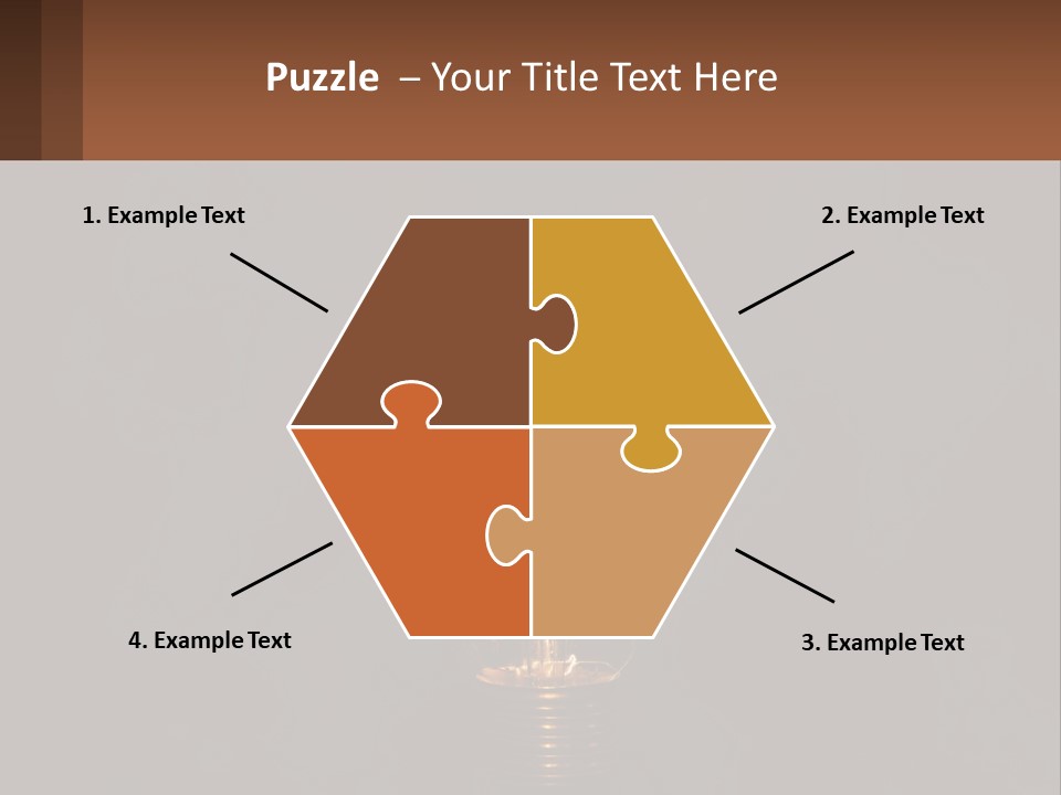 A Light Bulb On Top Of A Wooden Table PowerPoint Template