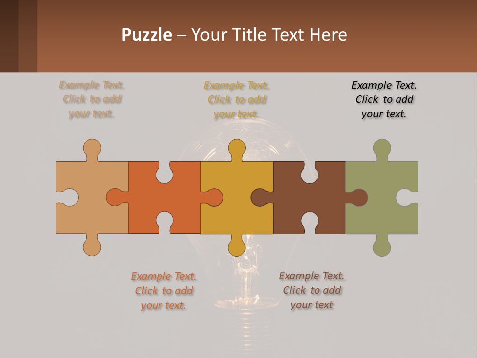 A Light Bulb On Top Of A Wooden Table PowerPoint Template