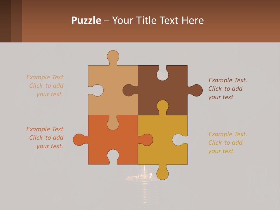 A Light Bulb On Top Of A Wooden Table PowerPoint Template