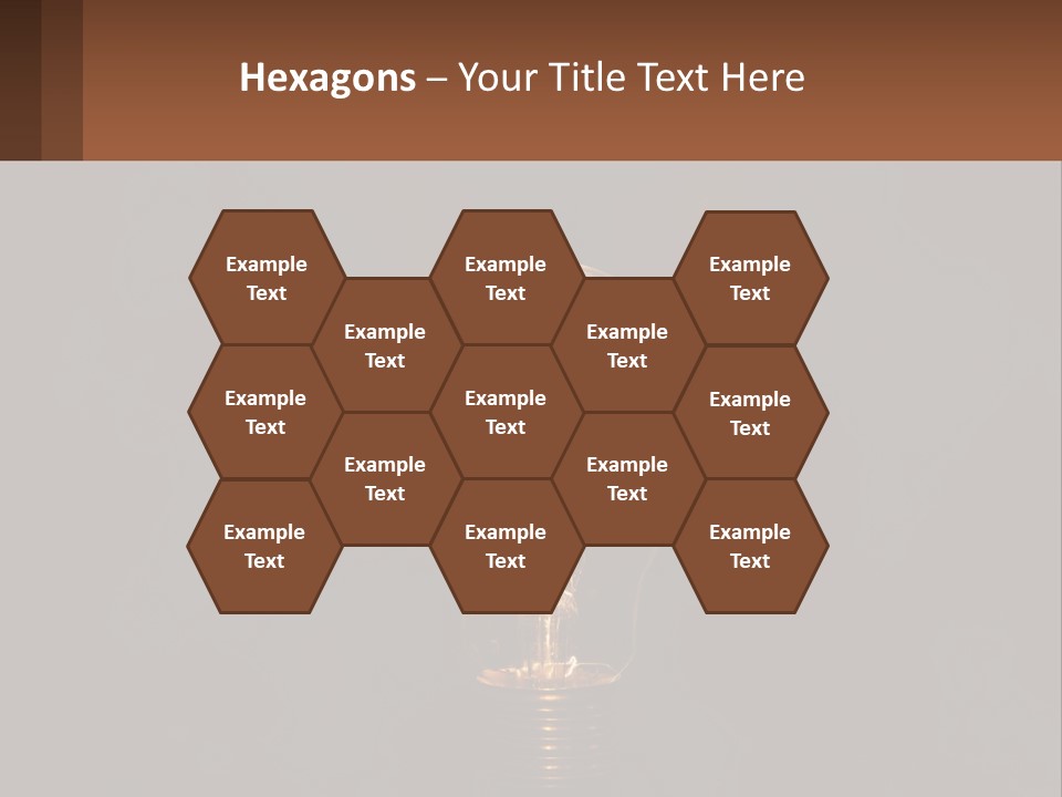 A Light Bulb On Top Of A Wooden Table PowerPoint Template