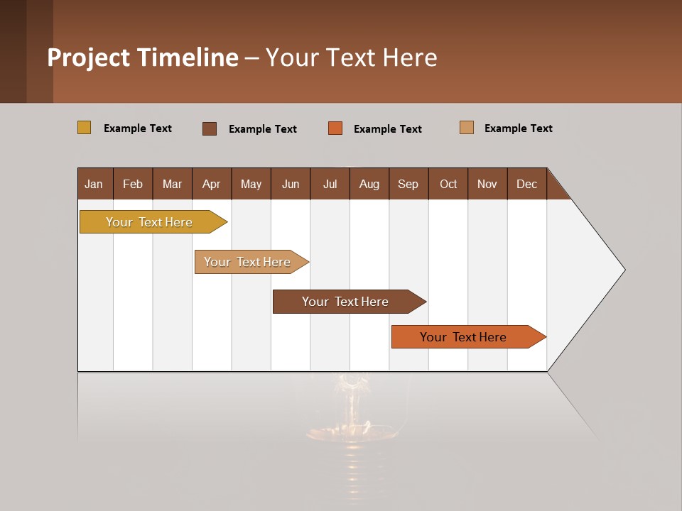 A Light Bulb On Top Of A Wooden Table PowerPoint Template