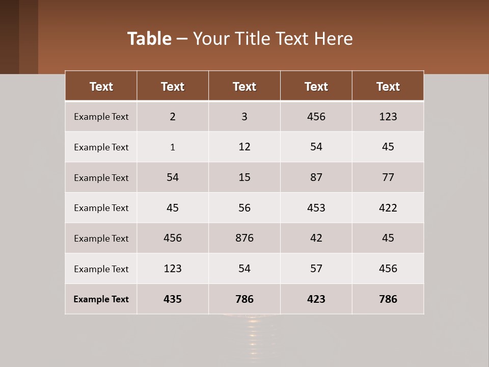 A Light Bulb On Top Of A Wooden Table PowerPoint Template