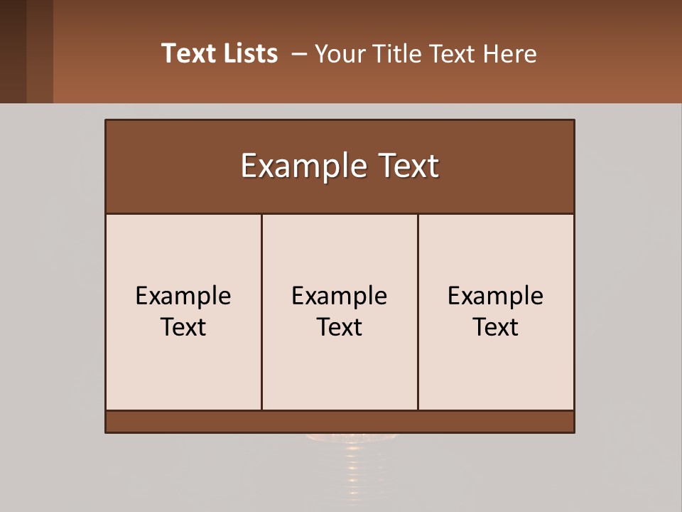 A Light Bulb On Top Of A Wooden Table PowerPoint Template