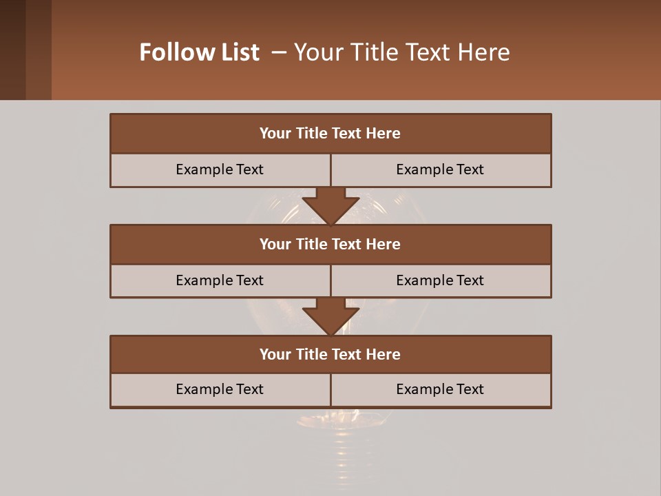 A Light Bulb On Top Of A Wooden Table PowerPoint Template