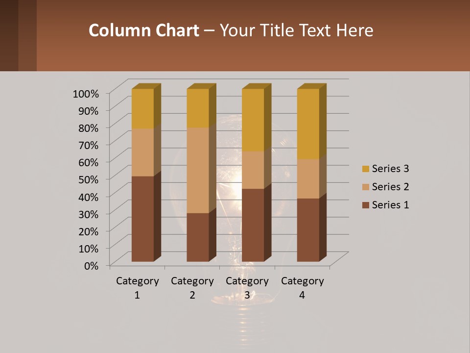 A Light Bulb On Top Of A Wooden Table PowerPoint Template
