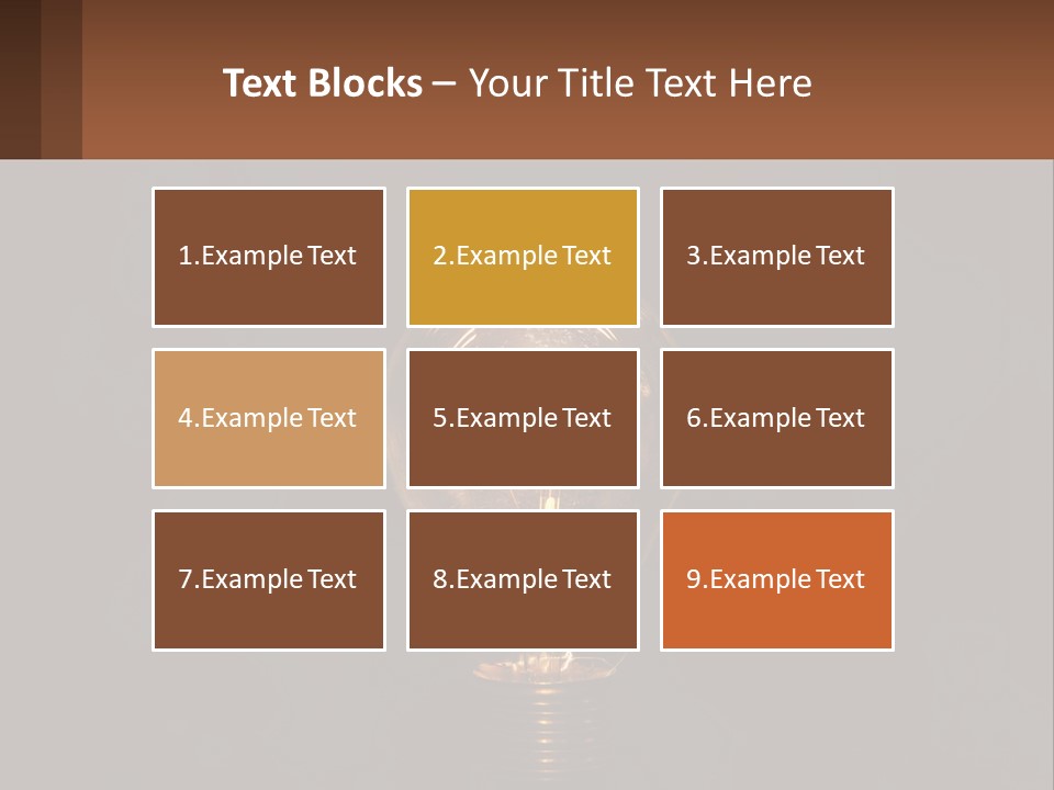 A Light Bulb On Top Of A Wooden Table PowerPoint Template