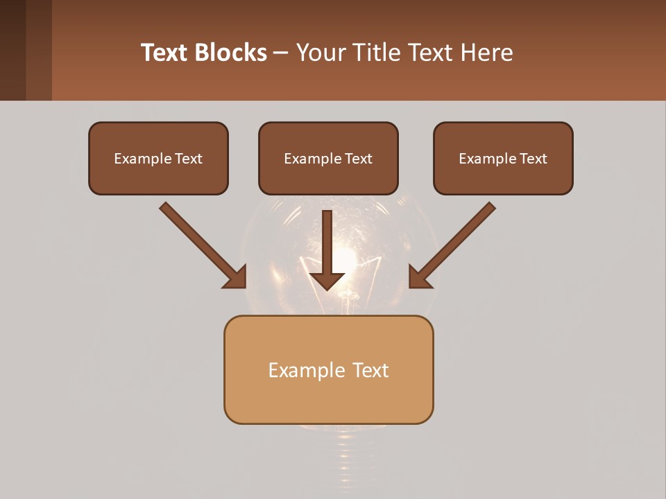 A Light Bulb On Top Of A Wooden Table PowerPoint Template