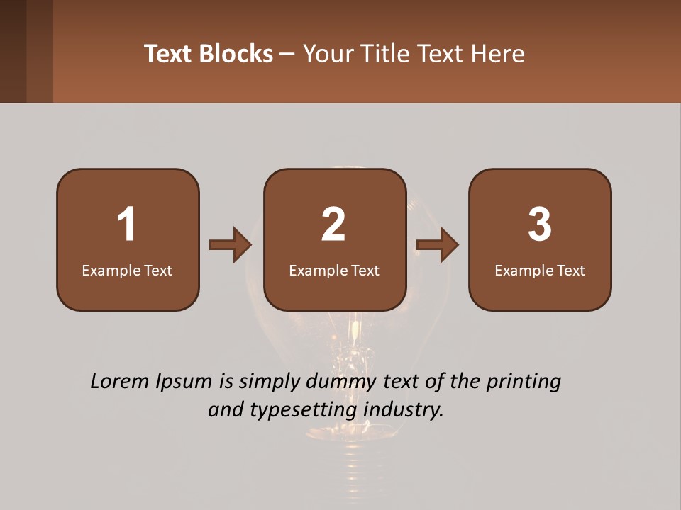 A Light Bulb On Top Of A Wooden Table PowerPoint Template