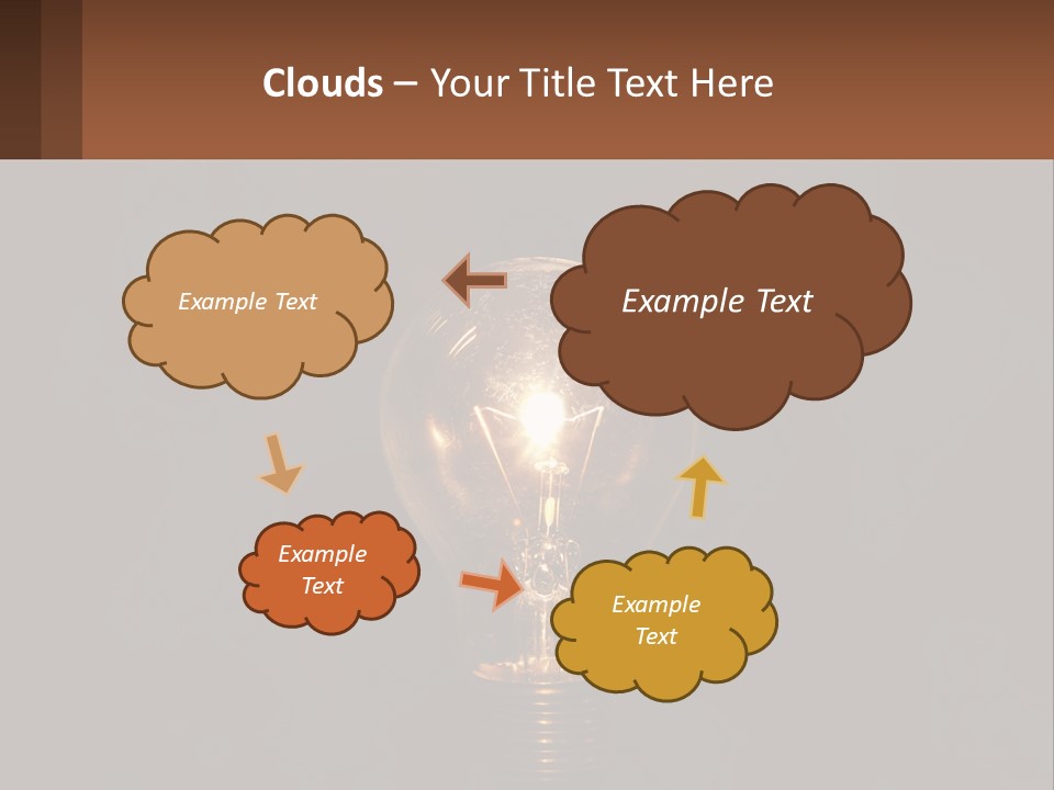 A Light Bulb On Top Of A Wooden Table PowerPoint Template