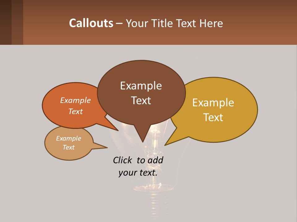 A Light Bulb On Top Of A Wooden Table PowerPoint Template