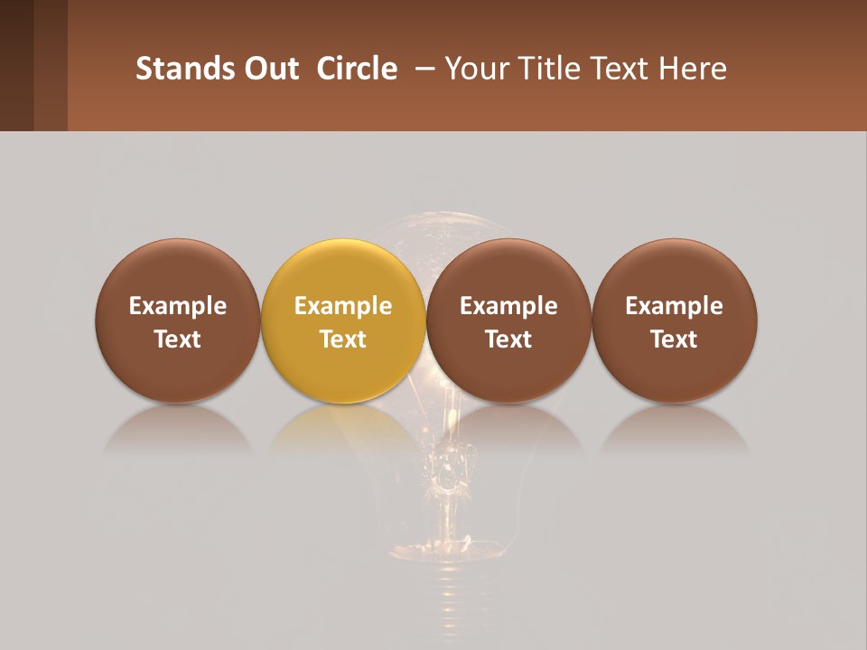 A Light Bulb On Top Of A Wooden Table PowerPoint Template