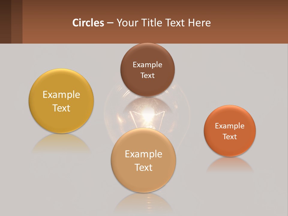 A Light Bulb On Top Of A Wooden Table PowerPoint Template