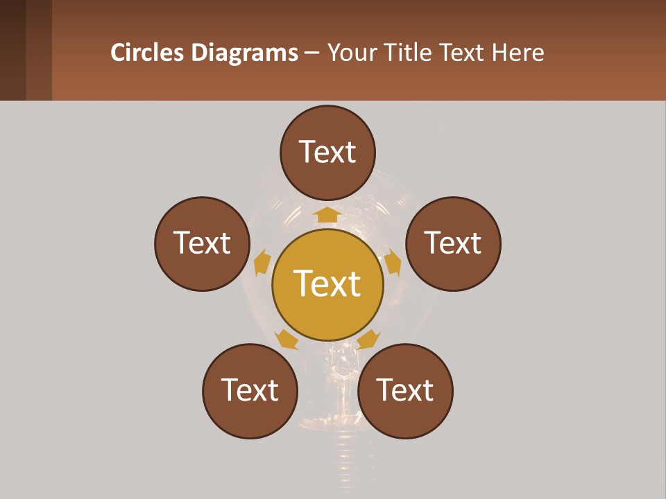 A Light Bulb On Top Of A Wooden Table PowerPoint Template