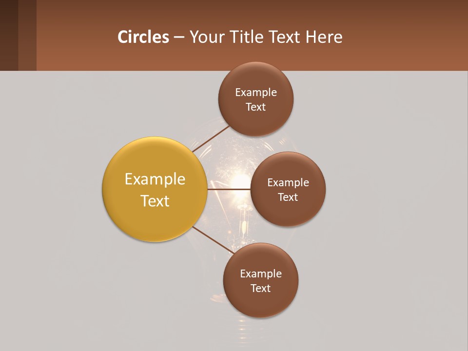 A Light Bulb On Top Of A Wooden Table PowerPoint Template