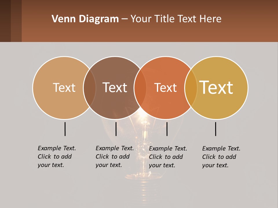 A Light Bulb On Top Of A Wooden Table PowerPoint Template