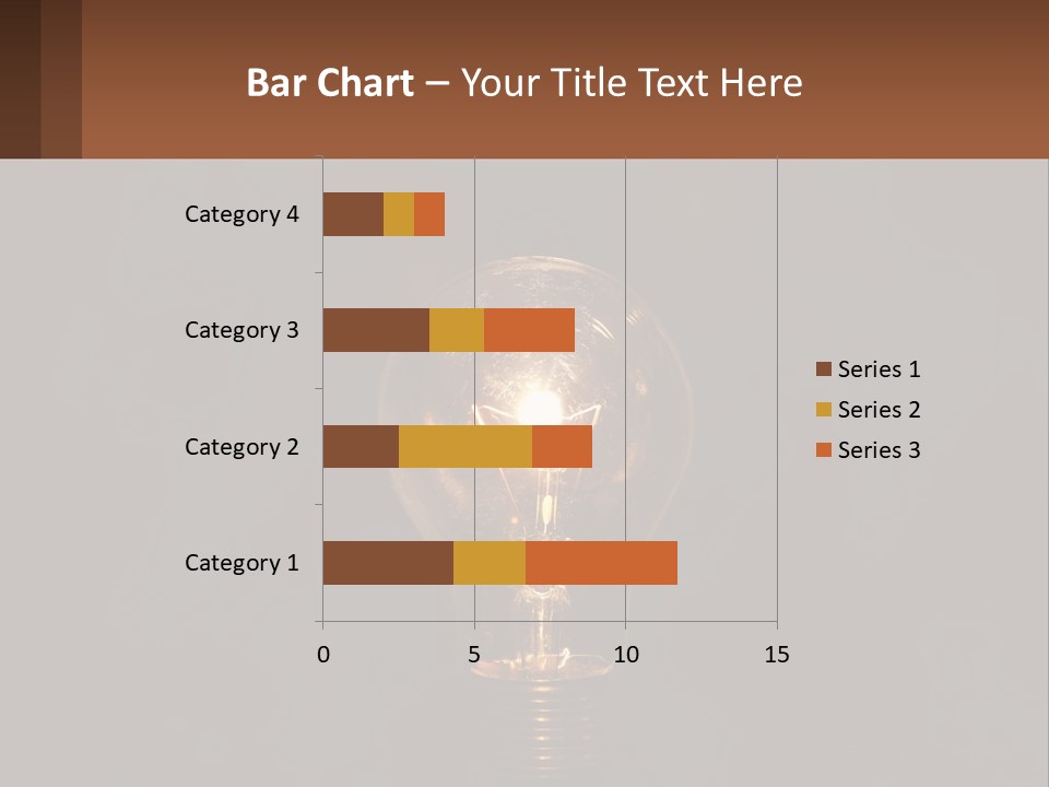 A Light Bulb On Top Of A Wooden Table PowerPoint Template