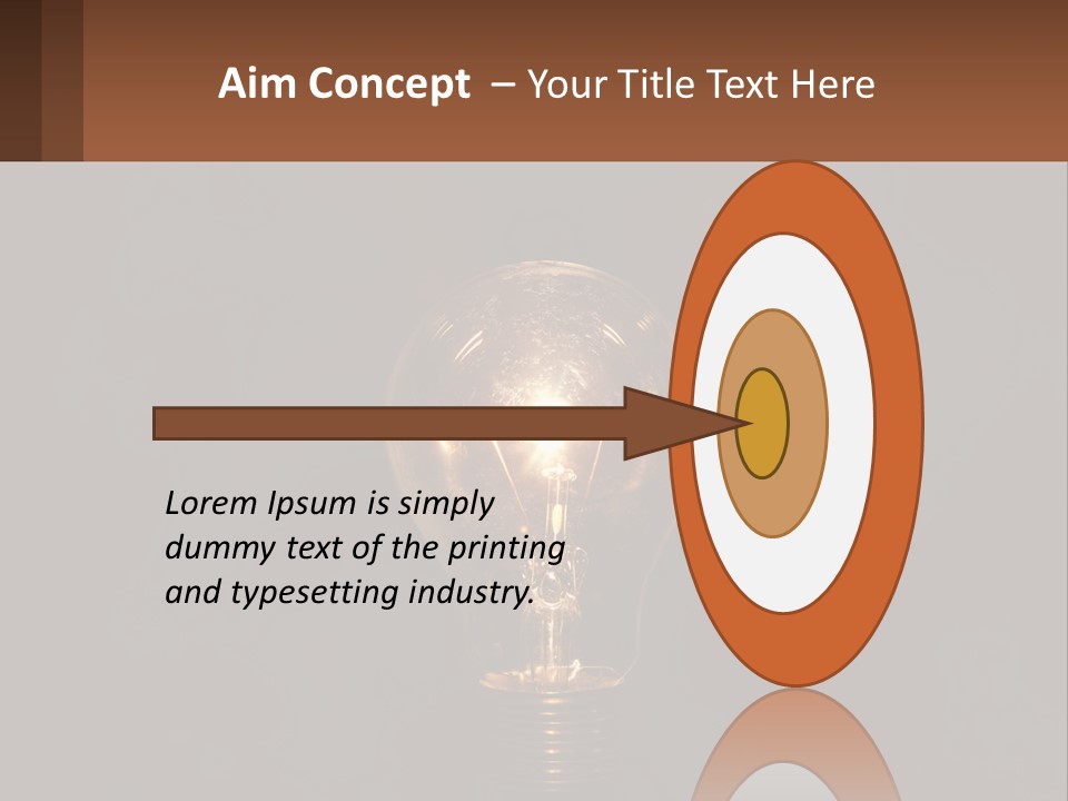 A Light Bulb On Top Of A Wooden Table PowerPoint Template