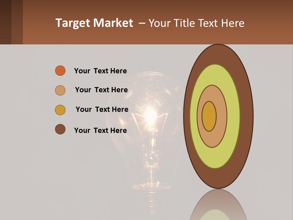 A Light Bulb On Top Of A Wooden Table PowerPoint Template