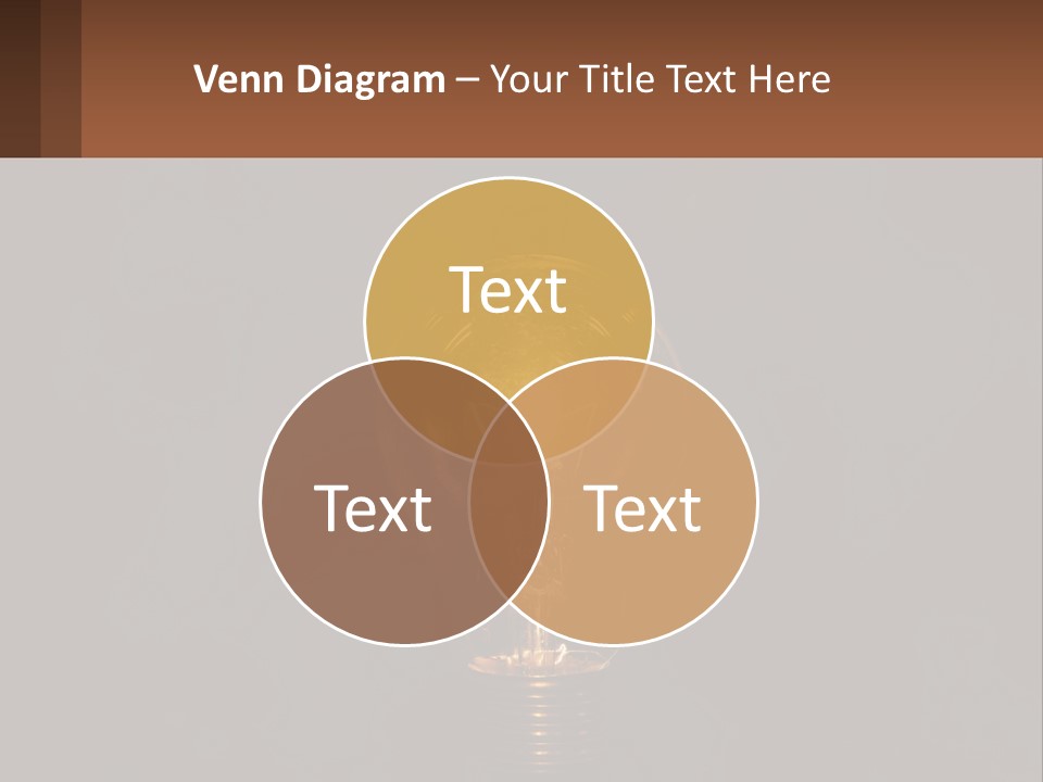 A Light Bulb On Top Of A Wooden Table PowerPoint Template